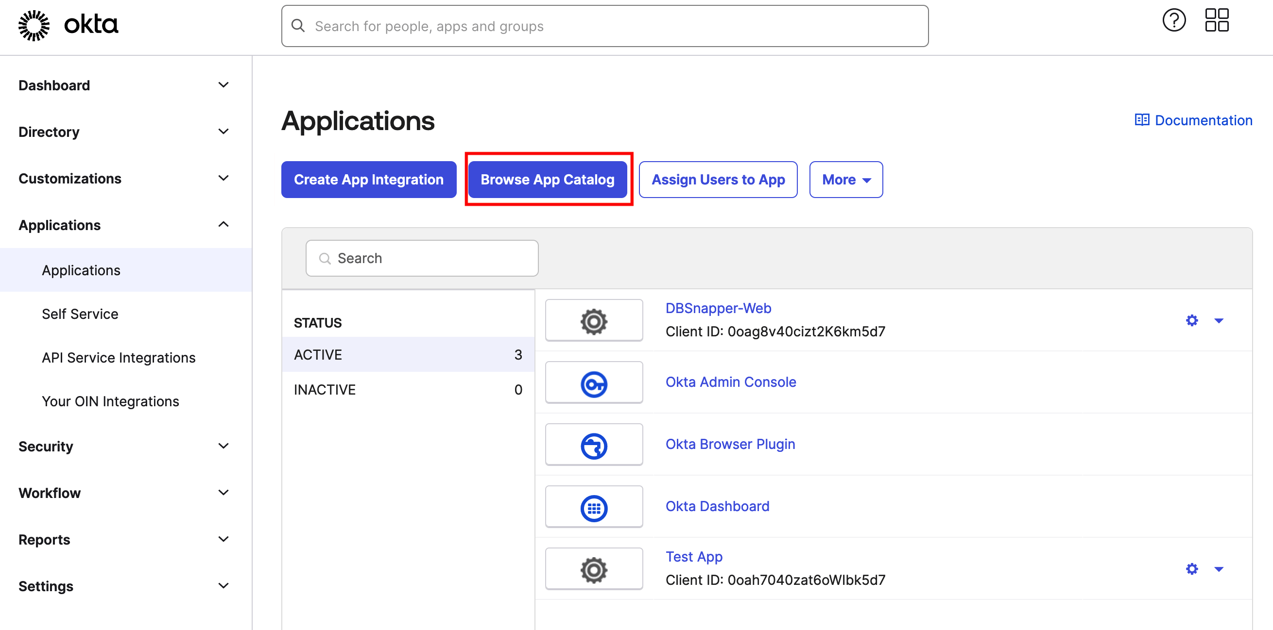 Step 1.1 - Okta SSO - Applications